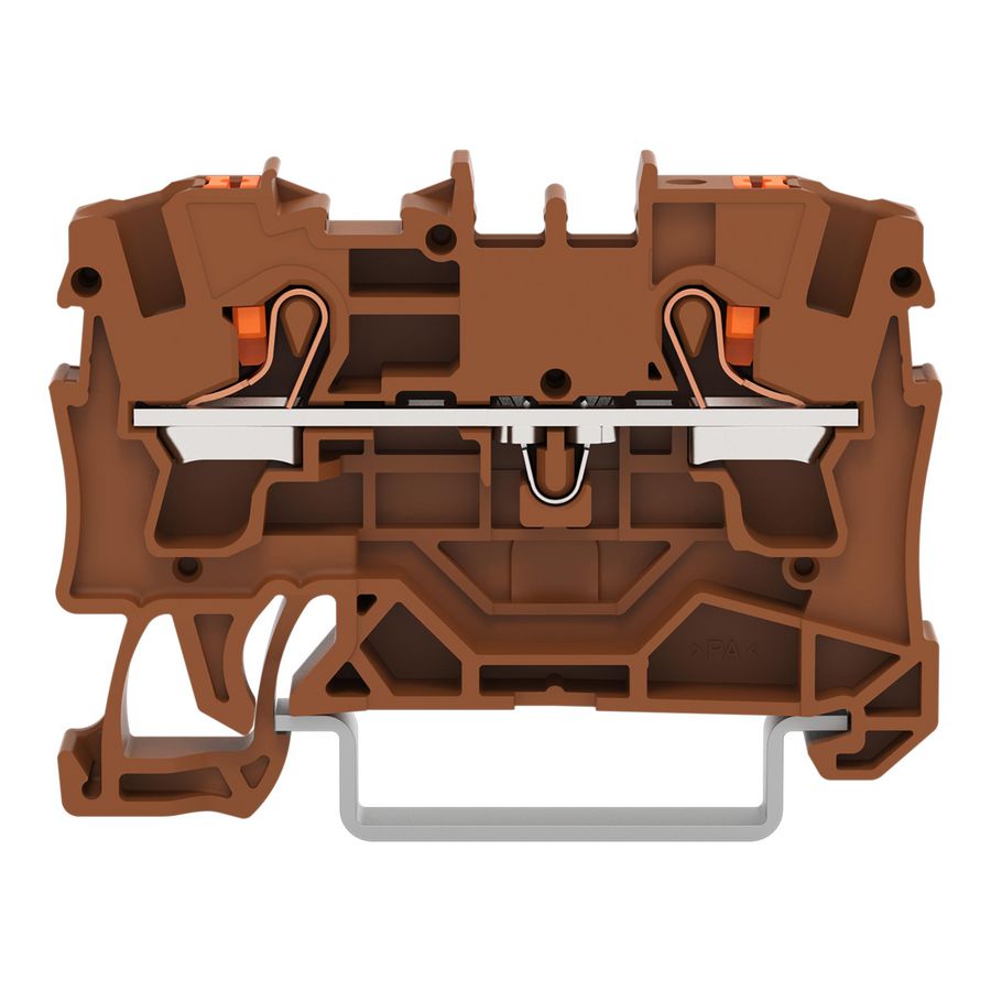 2-draads rijgklem Met drukknop 4 mm² bruin VVE=50