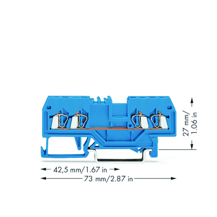 4-draads rijgklem 1,5mm² Ex i blauw 279-834 VVE=100