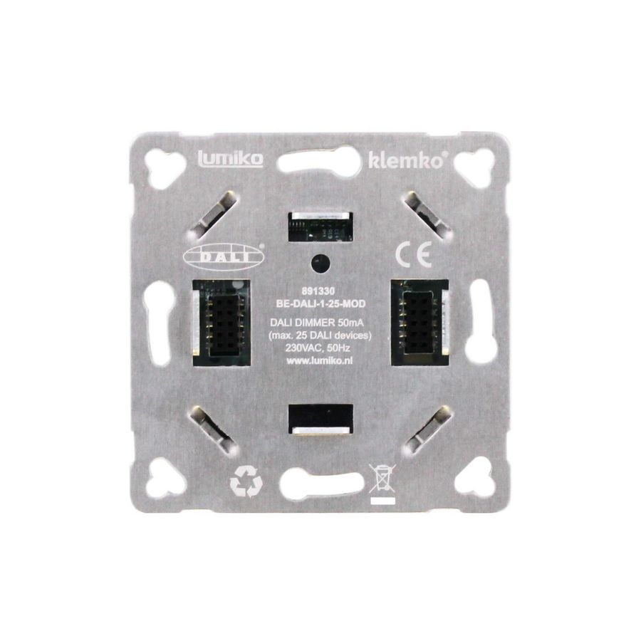 Modulaire 3-draads relais fase-af. dimmer 3-300VA 2-polig