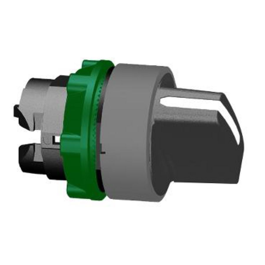 black selector switch head 2 pos stay put cp grey