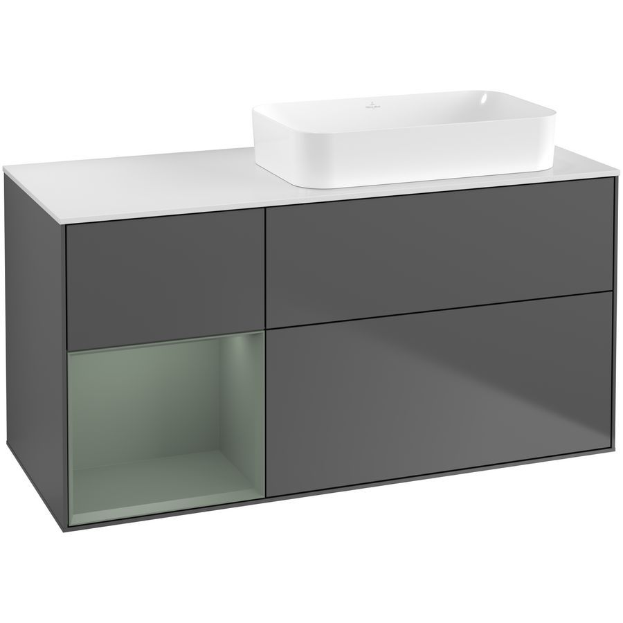 Wastafelonderkast Finion 1200x603x501mm Antr. Matt Lacquer F681GMGK