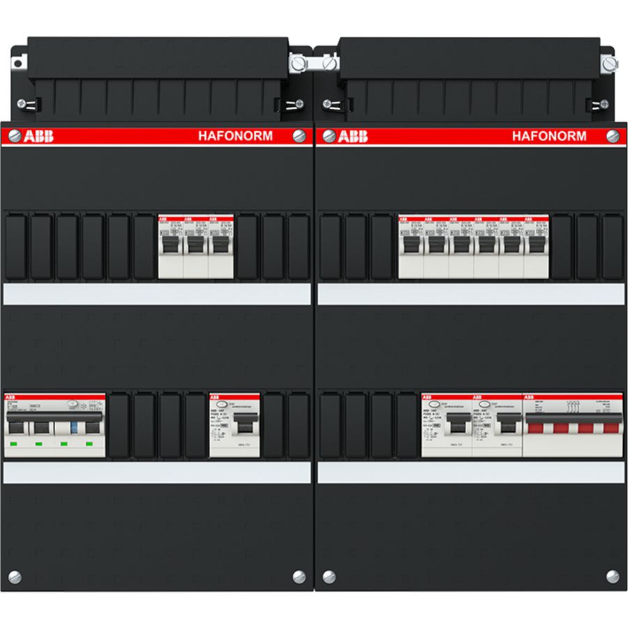 Groepenkast 9x achter 3x 30mA = HS + C 3-fasen