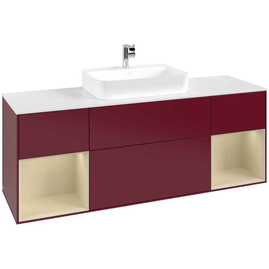 Wastafelonderkast Finion 1600x603x501mm Peony Matt Lacquer G451HJHB