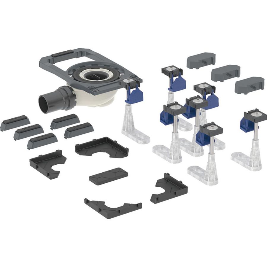 Douchesifon met zeven lange steunpoten geïntegreerd voor CleanFloor30 douchevloer waterslothoogte 50 mm