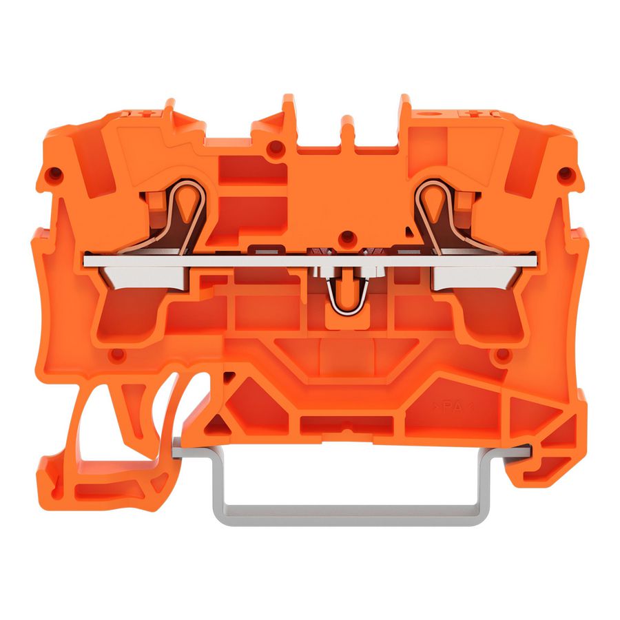 2-draads rijgklem Met drukknop 4 mm² oranje VVE=50