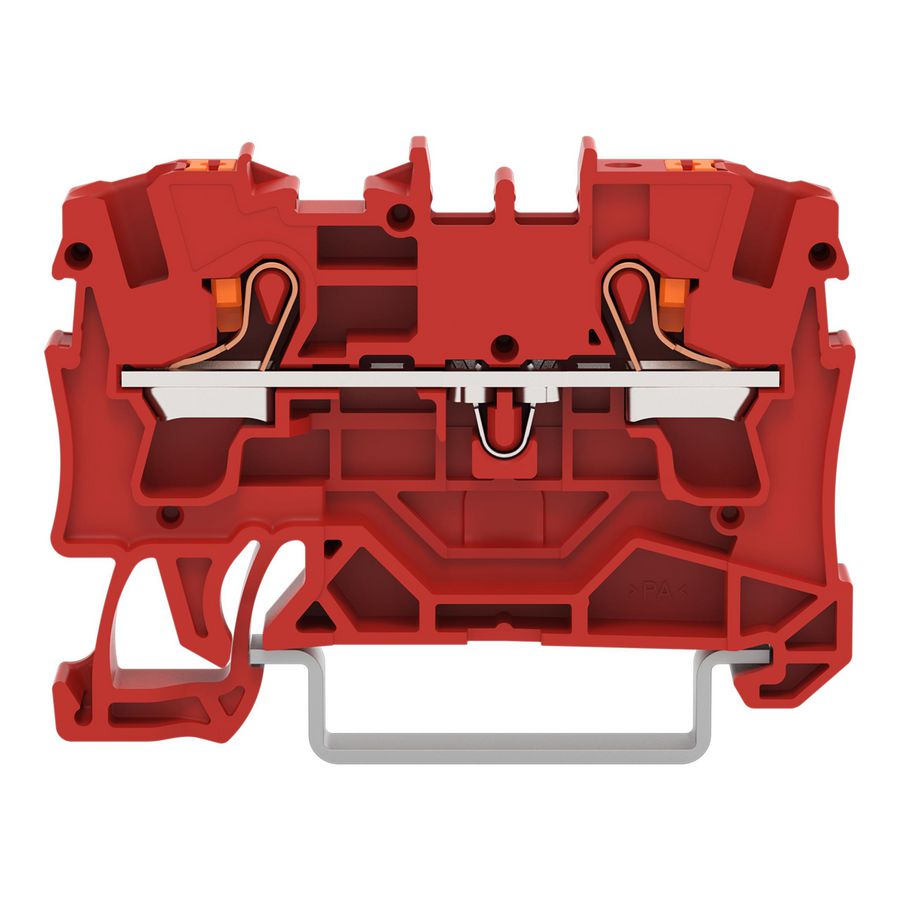 2-draads rijgklem Met drukknop 4 mm² rood VVE=50
