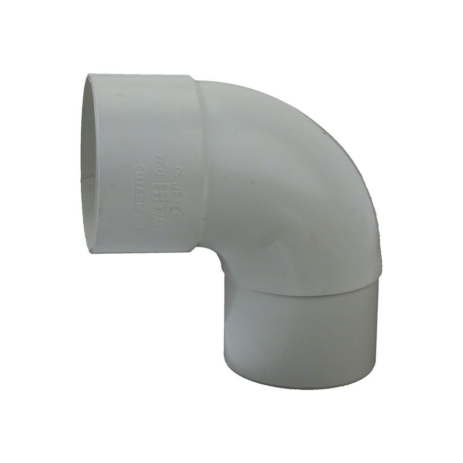 PVC HWA bocht 88° 80mm wit mof/verjongde spie