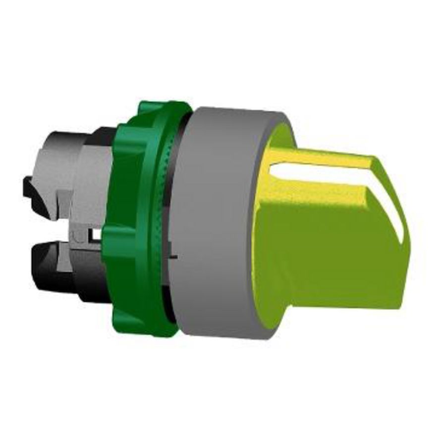 yellow selector switch head 2 pos stay put cp grey