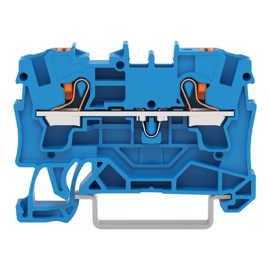 2-draads rijgklem Met drukknop 4 mm² blauw VVE=50