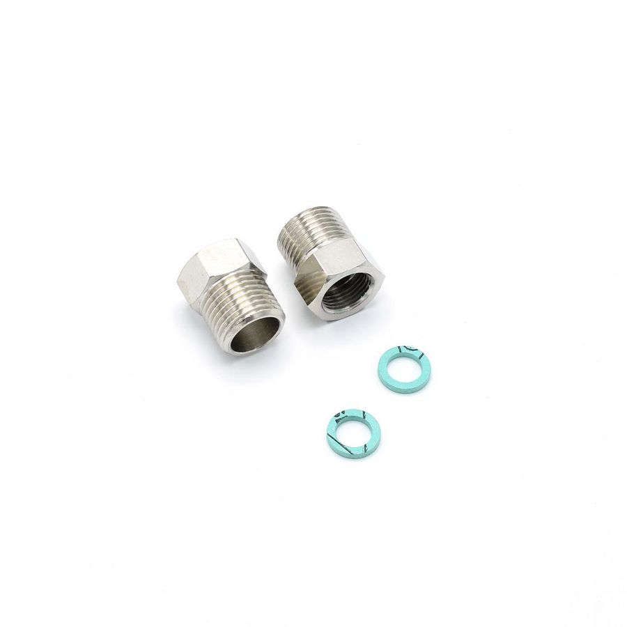 Set a 2st. Verloopnippel Verchroomd 1/2"bt.dr x 3/8 bn.dr