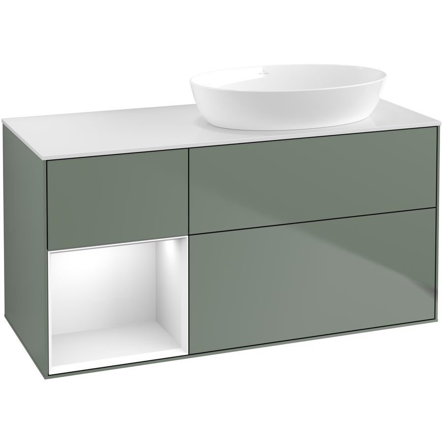 Wastafelonderkast Finion 1200x603x501mm Olive Matt Lacquer GA41GFGM