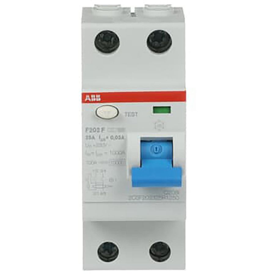 Aardlekschakelaar 2 P 25A F-type 0,03A