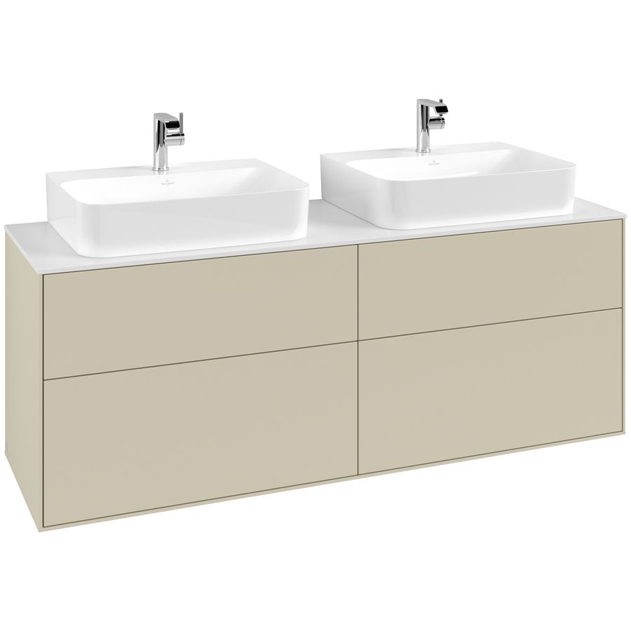 Wastafelonderkast Finion 1600x603x501mm S.Grey Matt Lacquer F18100HJ
