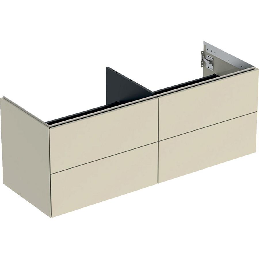 Wastafelonderkast 4x la 135cm zandgrijs hoogglans ONE