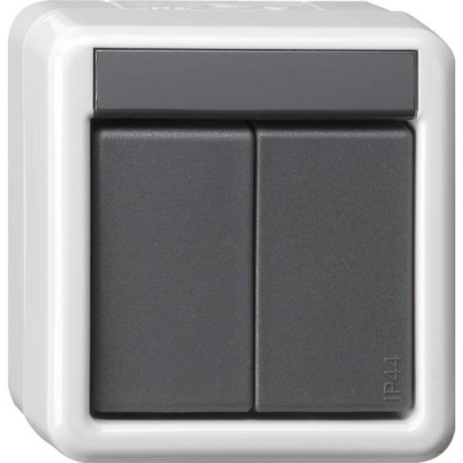 Drukcontact -BA 2-voudig 2-punts KNX spatwaterdicht opbouw grijs