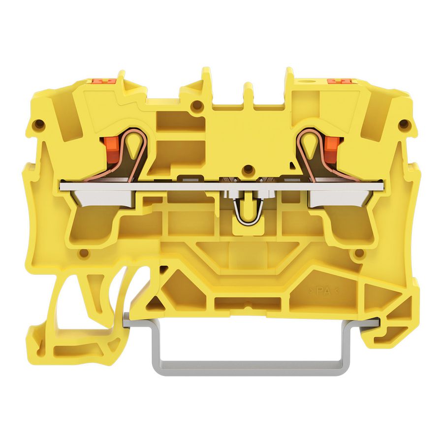 2-draads rijgklem Met drukknop 4 mm² geel VVE=50