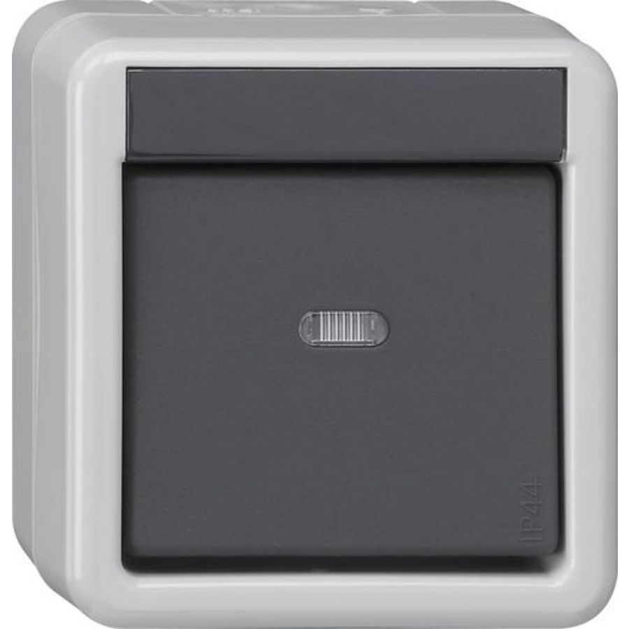Drukcontact -BA 1-voudig ctrl.v. + 1-punts KNX spatwaterdicht opbouw grijs