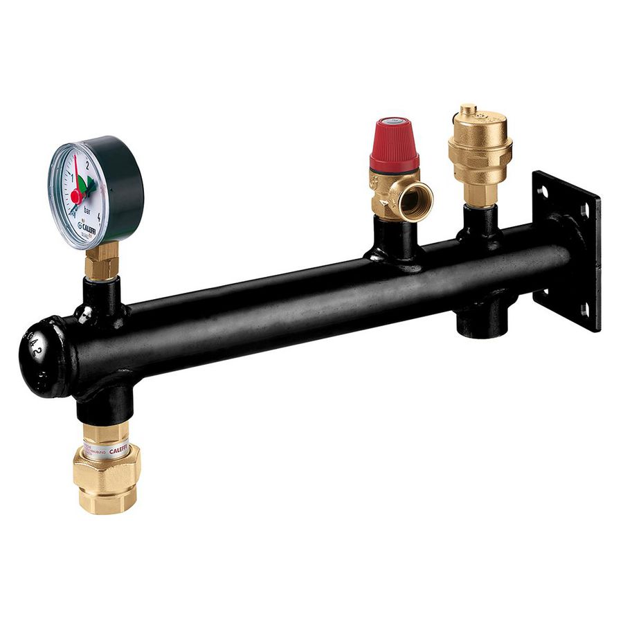 Gemonteerde aansluitcombinatie / expansievatconsole staal 3/4" 3bar 335
