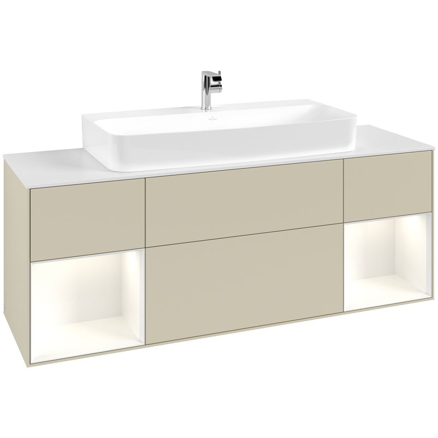 Wastafelonderkast Finion 1600x603x501mm S.Grey Matt Lacquer F211GFHJ