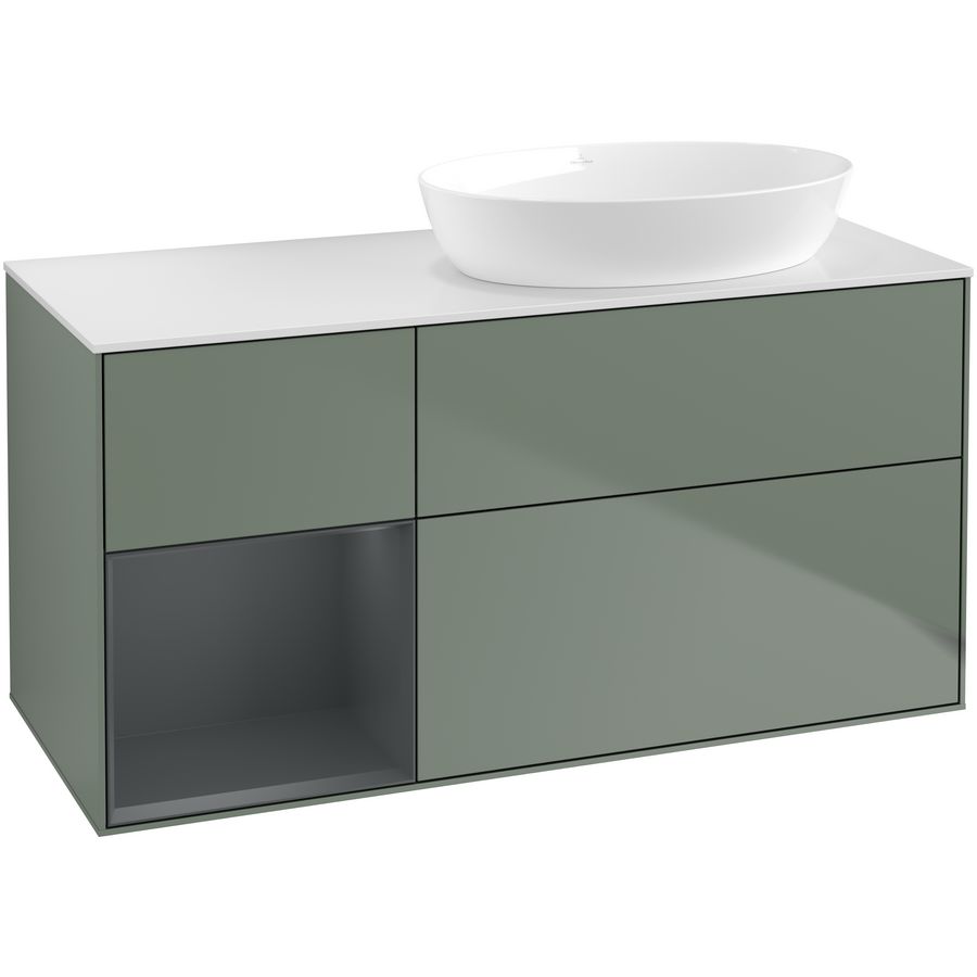 Wastafelonderkast Finion 1200x603x501mm Olive Matt Lacquer GA41HGGM