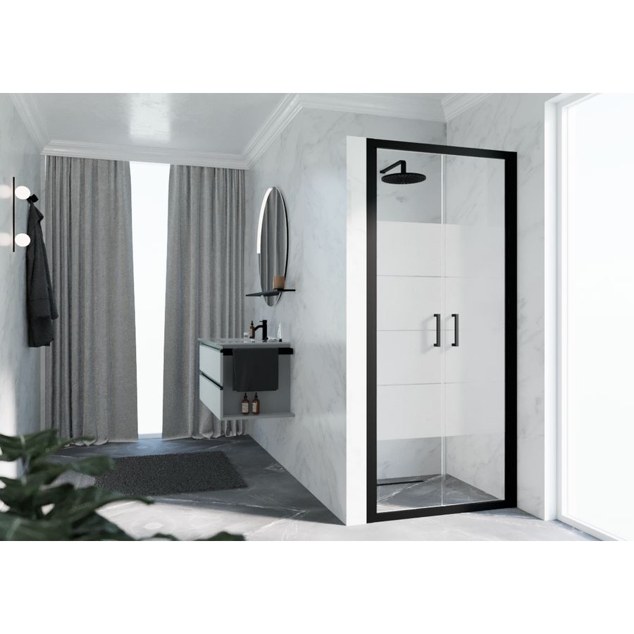 Deur Zeph 2.0 2B 66 2-Delige Klapde.66-72 Strip Motief Zwart