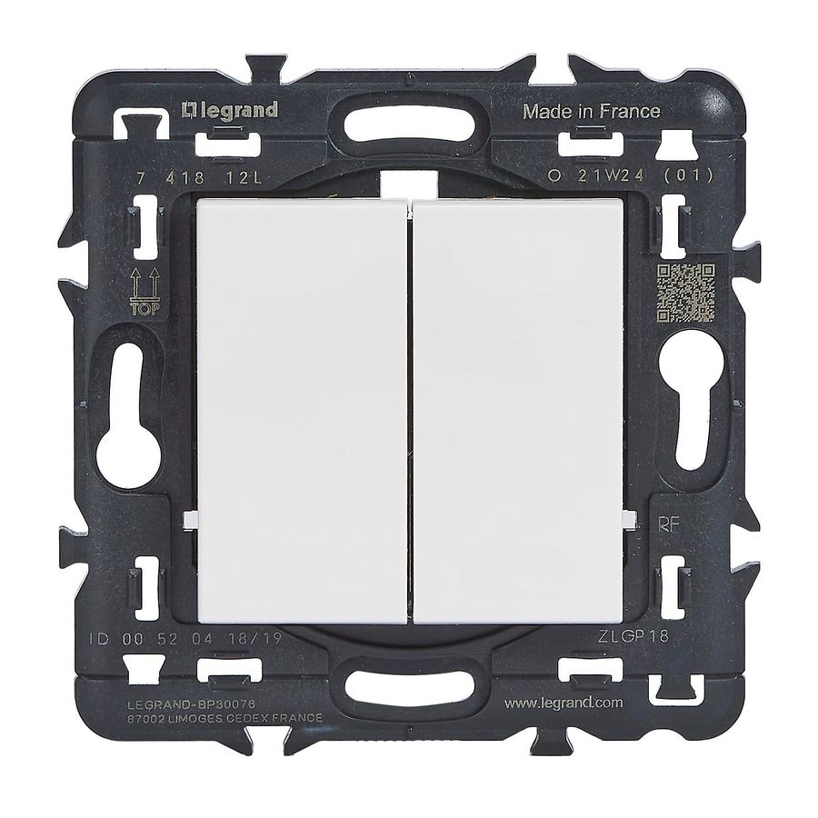RF bediening batterijloos dubbel ON/OFF wit Valena NWN