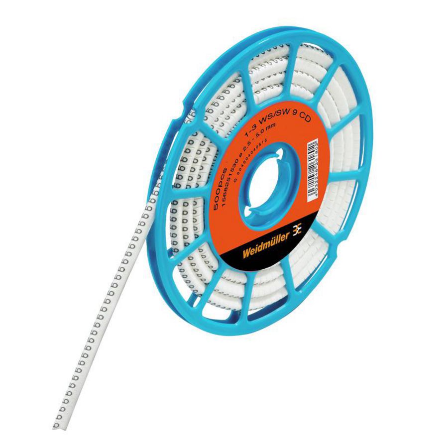 Kabelcoderingsyst. wit O.D.2.5-5mm PVC s VVE=500
