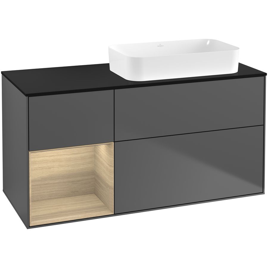 Wastafelonderkast Finion 1200x603x501mm Antr. Matt Lacquer F682PCGK