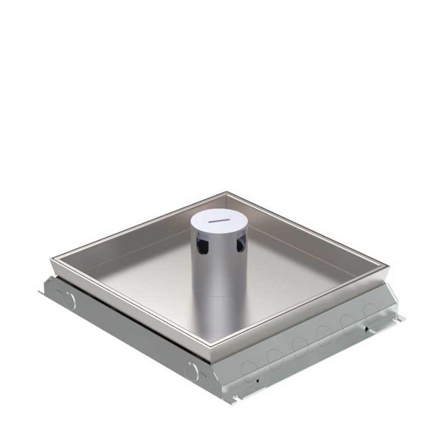 Vloercontactdoos instort 32mm 4x GST 8x Data uitsparing RVS T25ZR IP55