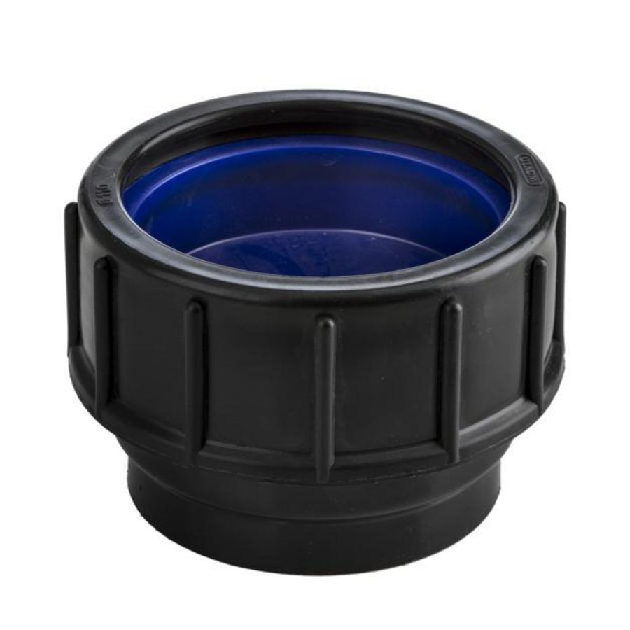 PE schroefkoppeling 110mm PN4 kort zwart