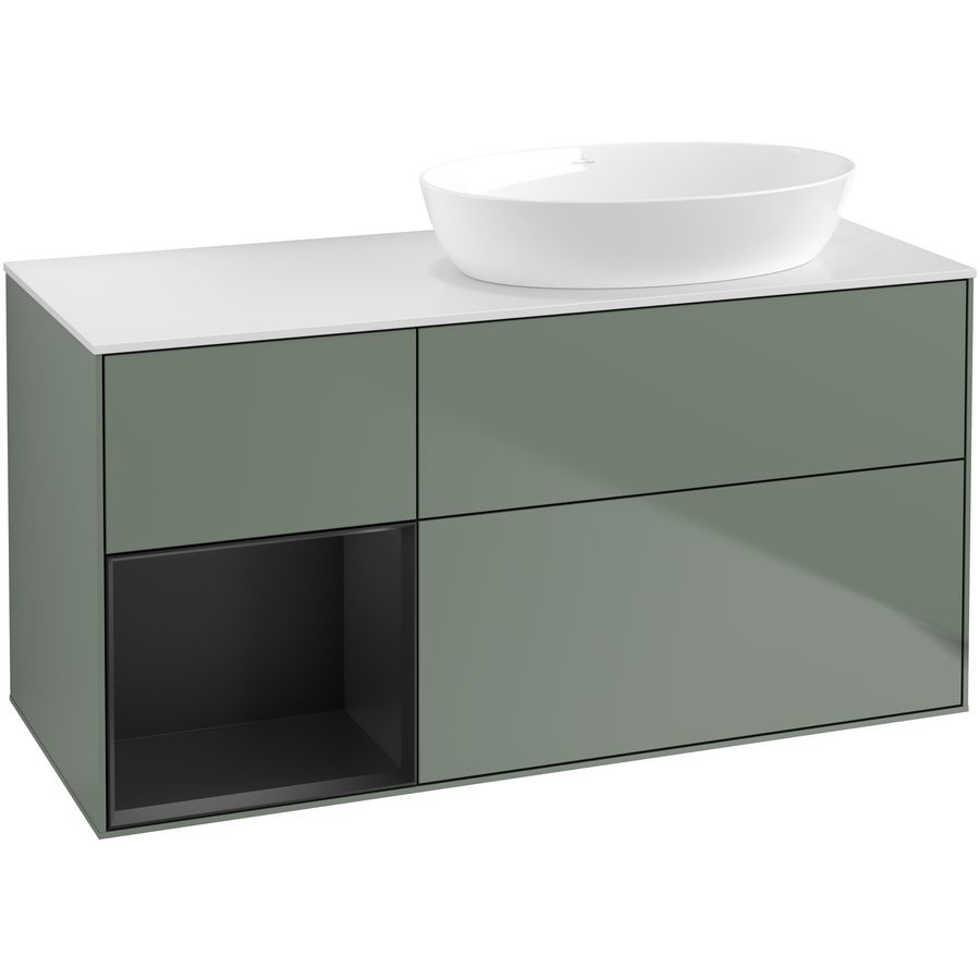 Wastafelonderkast Finion 1200x603x501mm Olive Matt Lacquer GA41PDGM