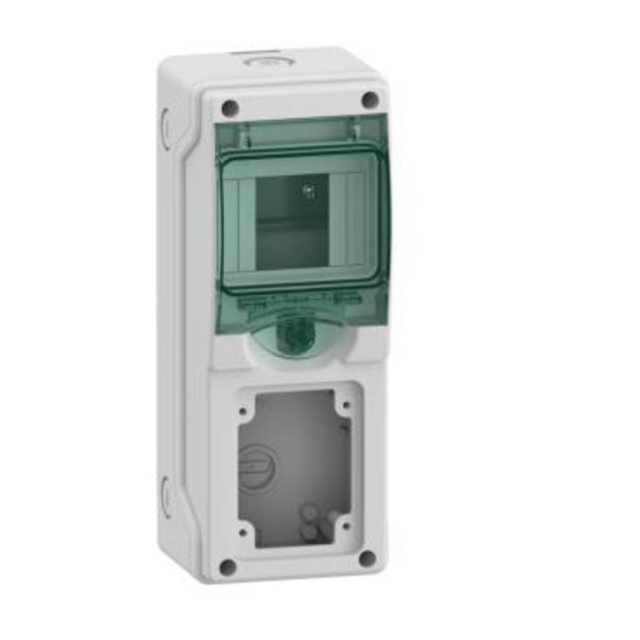 Mini verdeler contactdoos, 1x4 mod. 1 opening 65x85mm (W)98mmxMureva