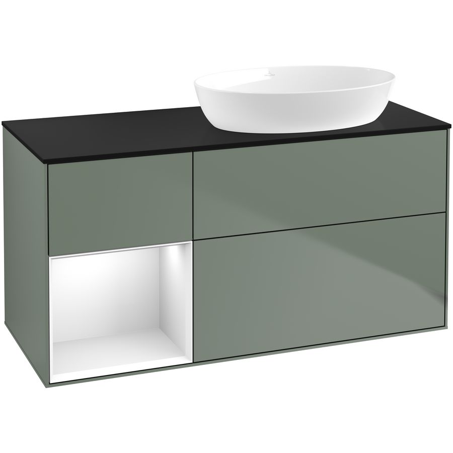 Wastafelonderkast Finion 1200x603x501mm Olive Matt Lacquer GA42GFGM