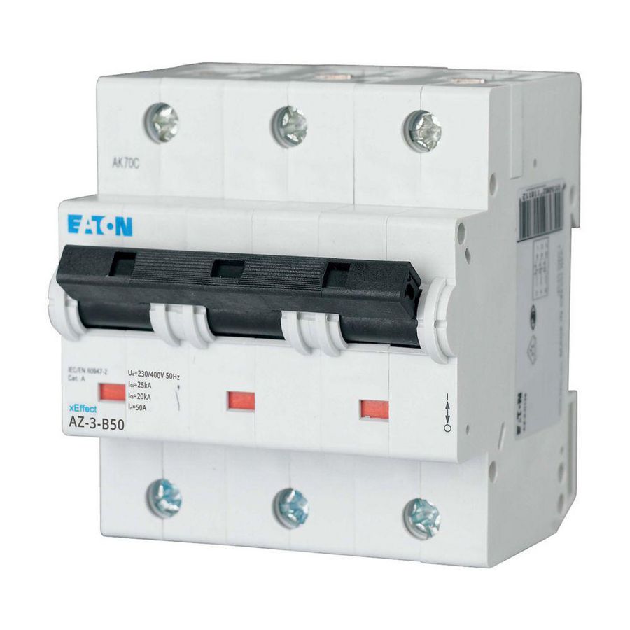 installatieautomaat (MCB) AZ B-karakteristiek 50A 3-polig 25kA
