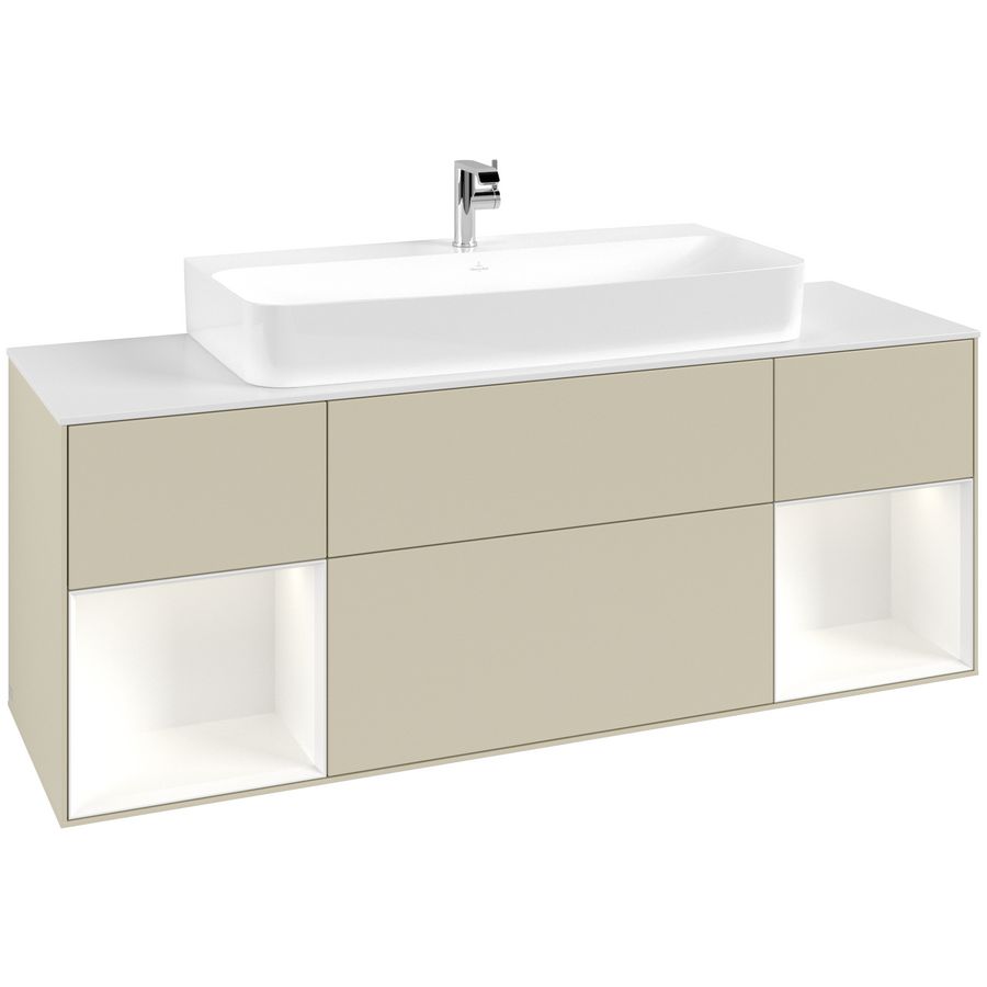 Wastafelonderkast Finion 1600x603x501mm S.Grey Matt Lacquer F211MTHJ