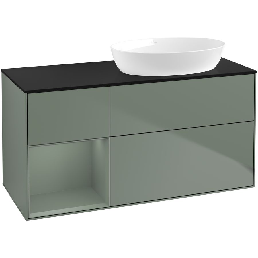 Wastafelonderkast Finion 1200x603x501mm Olive Matt Lacquer GA42GMGM