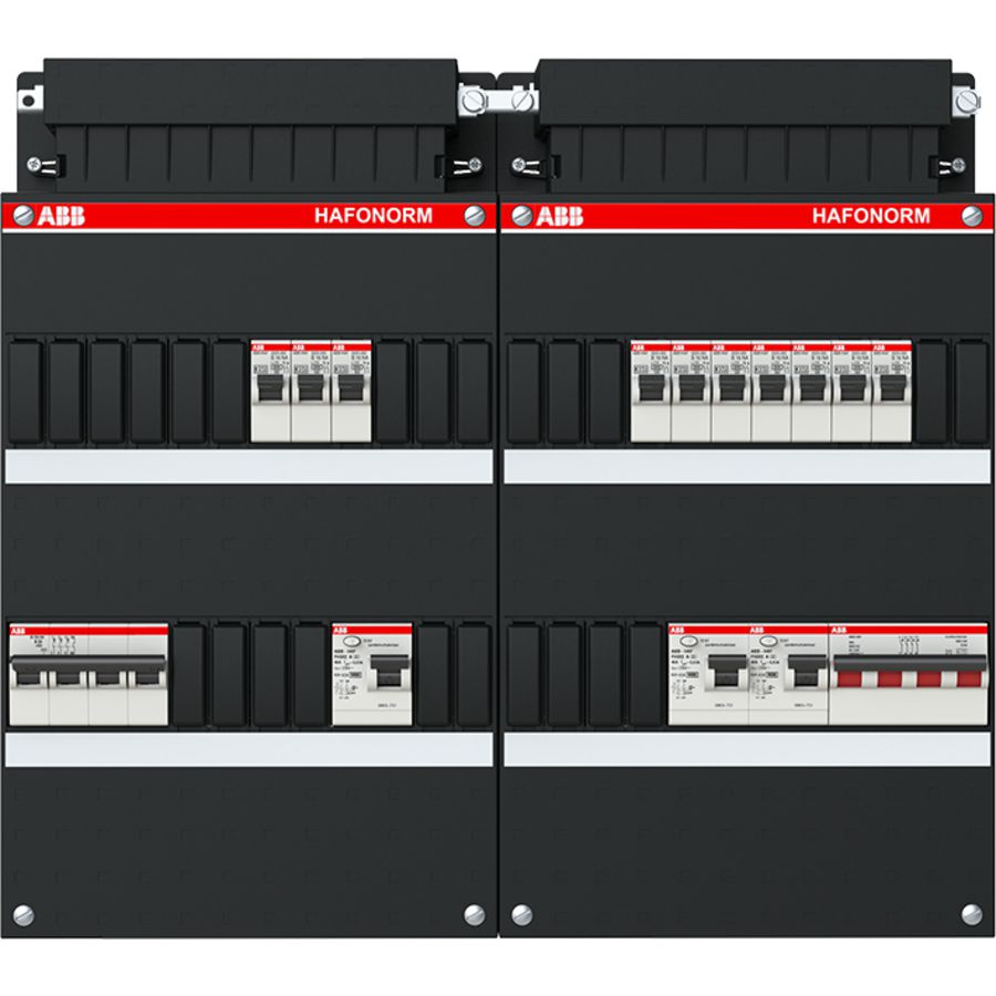 Installatiekast 10x achter 3x 30mA = HS + D 3-fasen