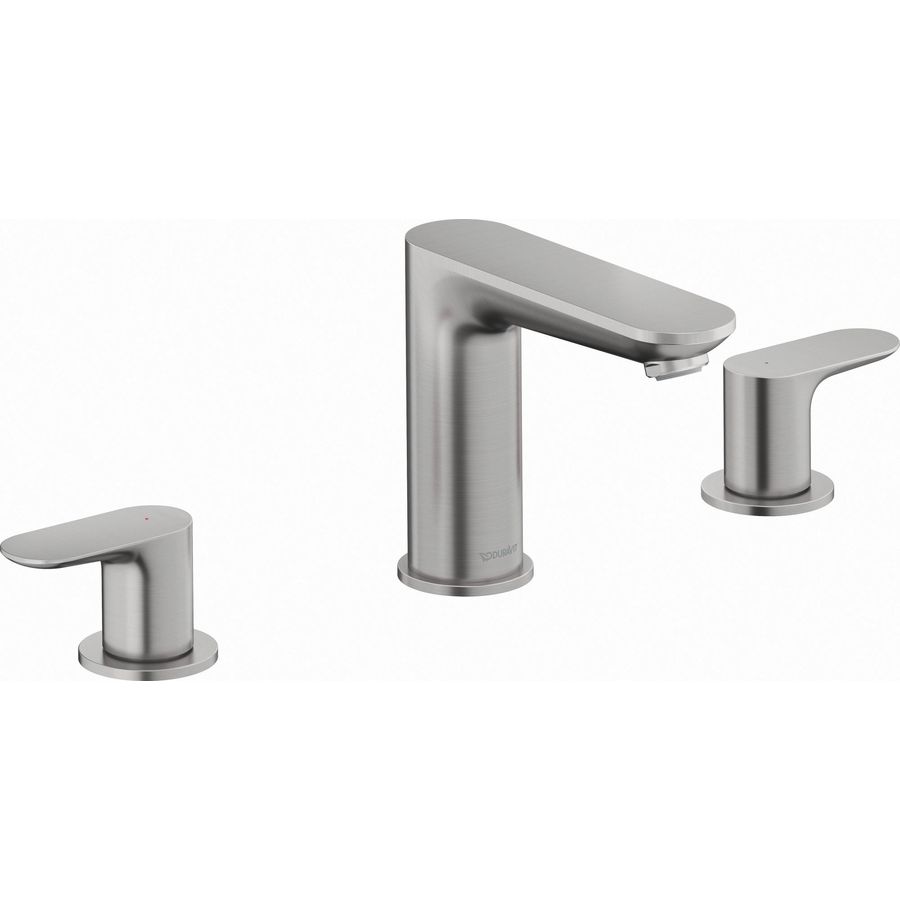 Wave 3-gats wastafelkraan rvs geborsteld sprong 129mm