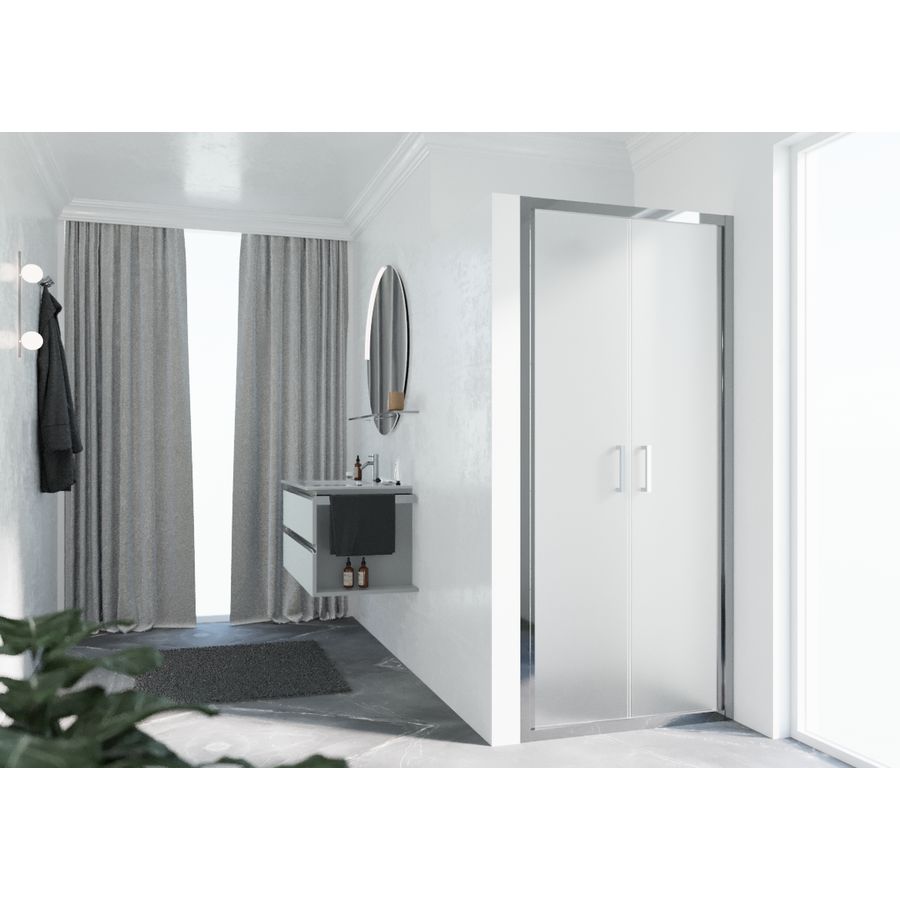 Deur Zeph 2.0 2B 66 2-Delige Klapde.66-72 Satin Glas Chroom