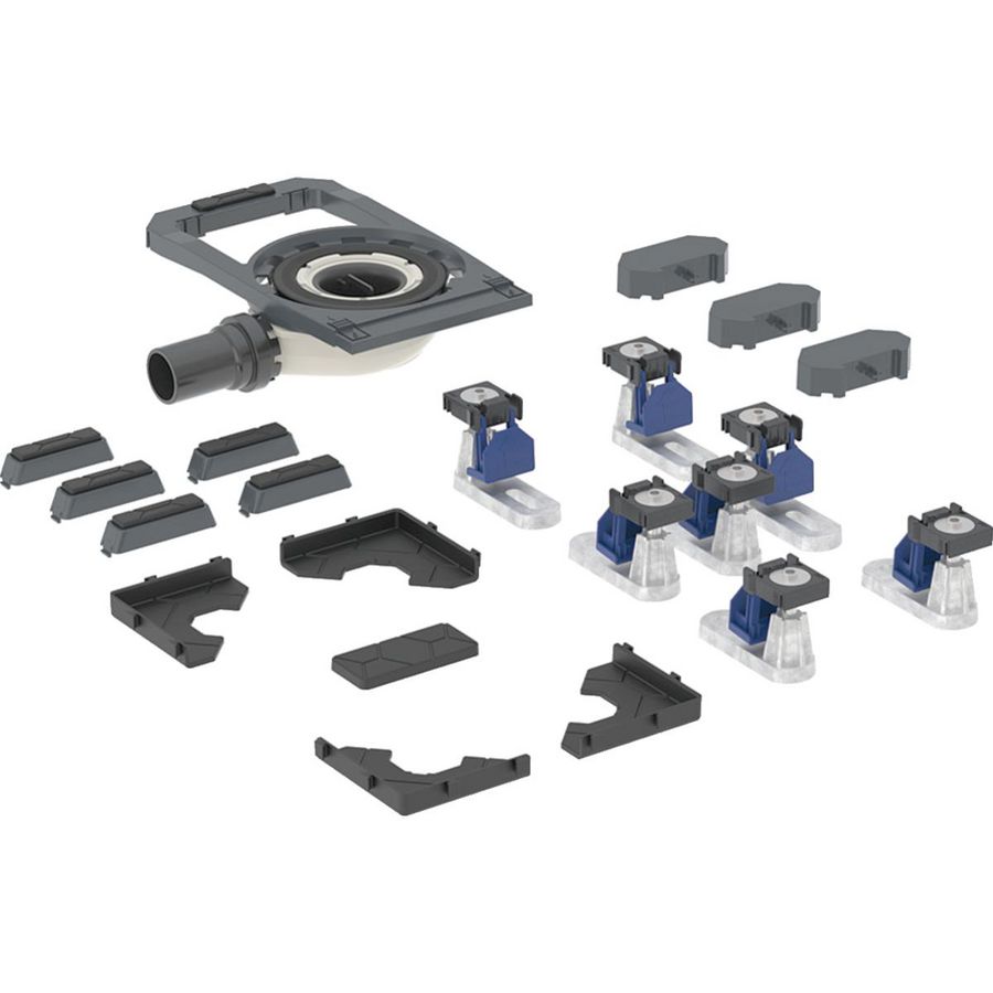 Douchesifon met zeven steunpoten geïntegreerd voor CleanFloor30 douchevloer waterslothoogte 30mm