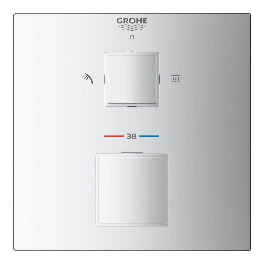 Afbouwdeel Grohtherm Cube hoofd-/ handdouche chroom met omstel