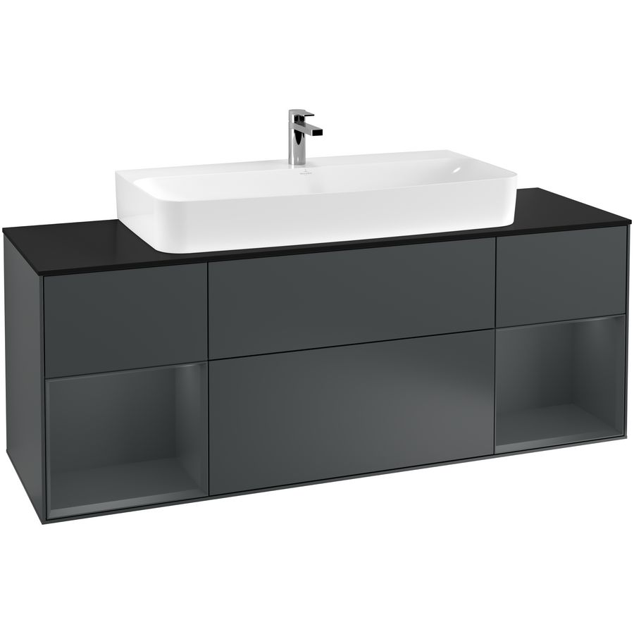 Wastafelonderkast Finion 1600x603x501mm Mid.Blue Matt Lacquer G212HGHG