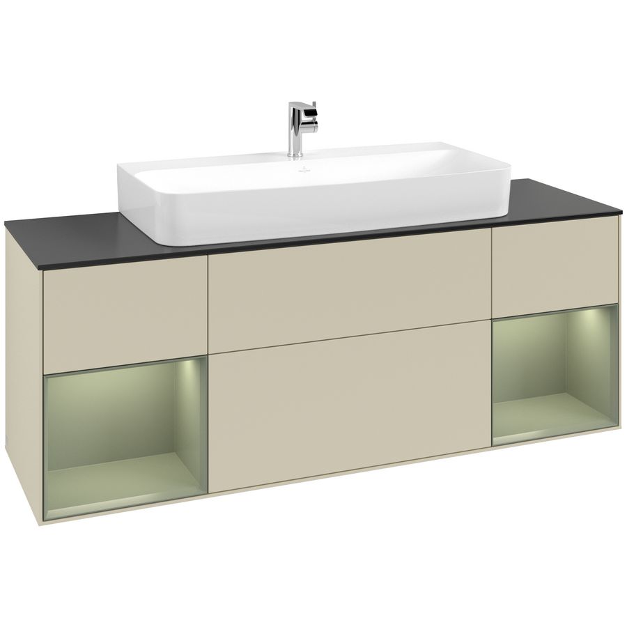 Wastafelonderkast Finion 1600x603x501mm S.Grey Matt Lacquer F212GMHJ