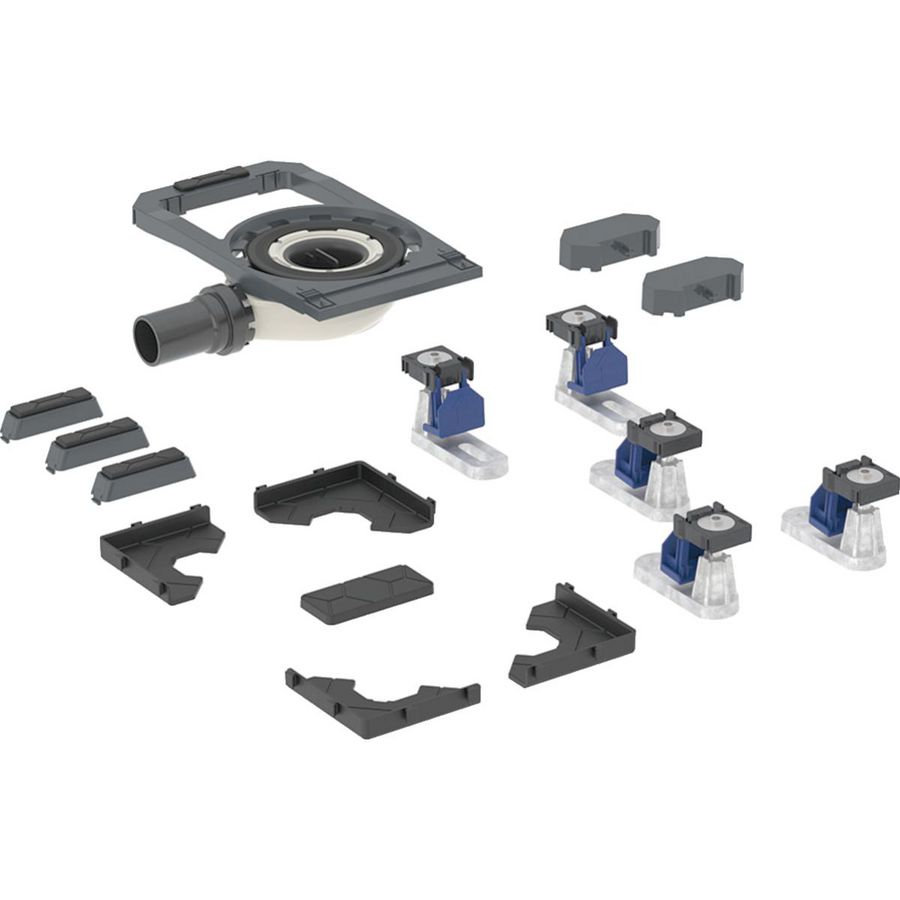 Douchesifon met vijf steunpoten geïntegreerd voor CleanFloor30 douchevloer waterslothoogte 30mm