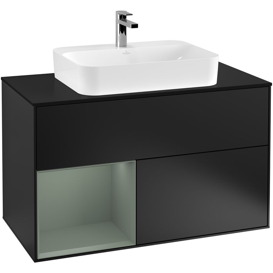 Wastafelonderkast Finion 1000x603x501mm Black Matt Lacquer G362GMPD