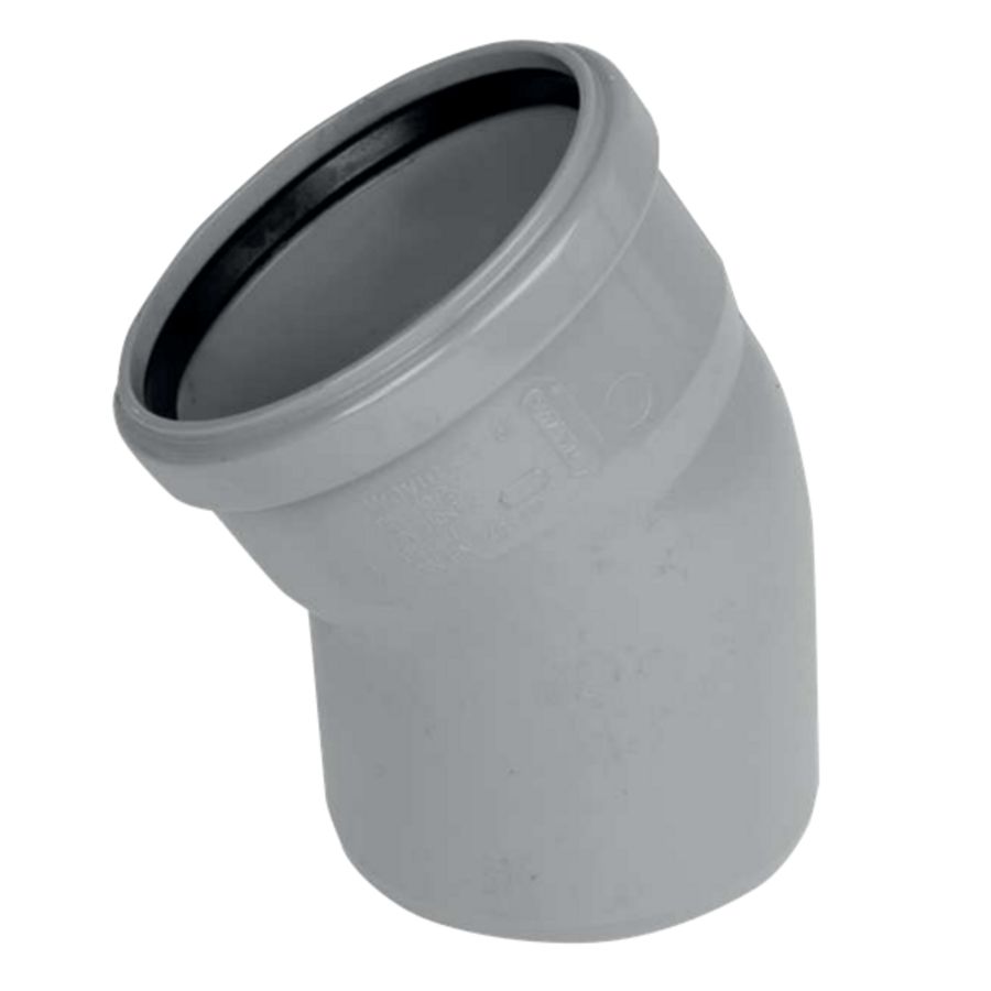 PVC manchet bocht 30° 315mm SN4 grijs mof/spie