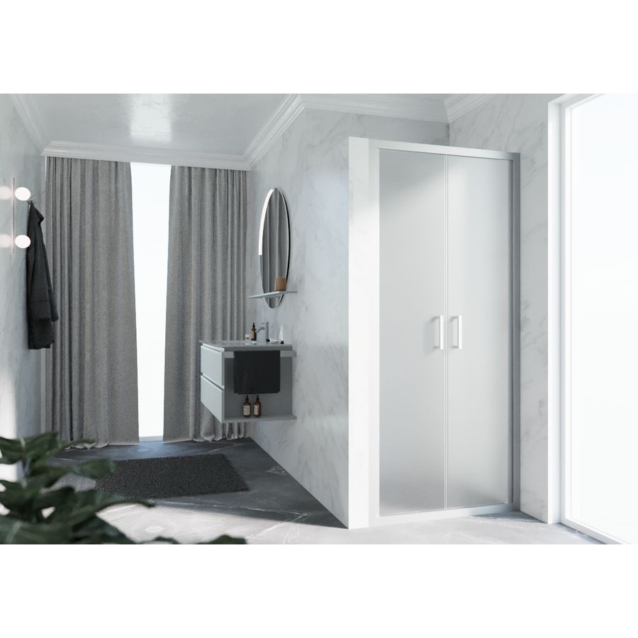 Deur Zep 2.0 2B 66 2-Delige Klapde.66-72 Satin Glas MatChr.