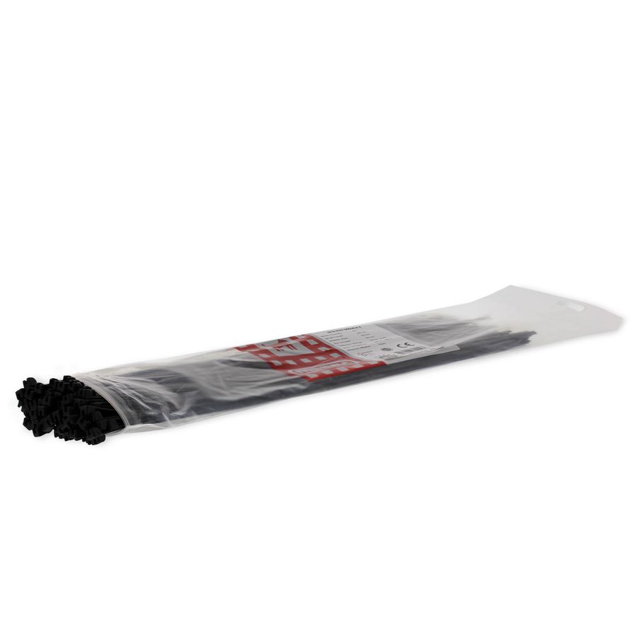 Zak a 100st. bundelband versterkt met stalen lip 360X4,5mm zwart