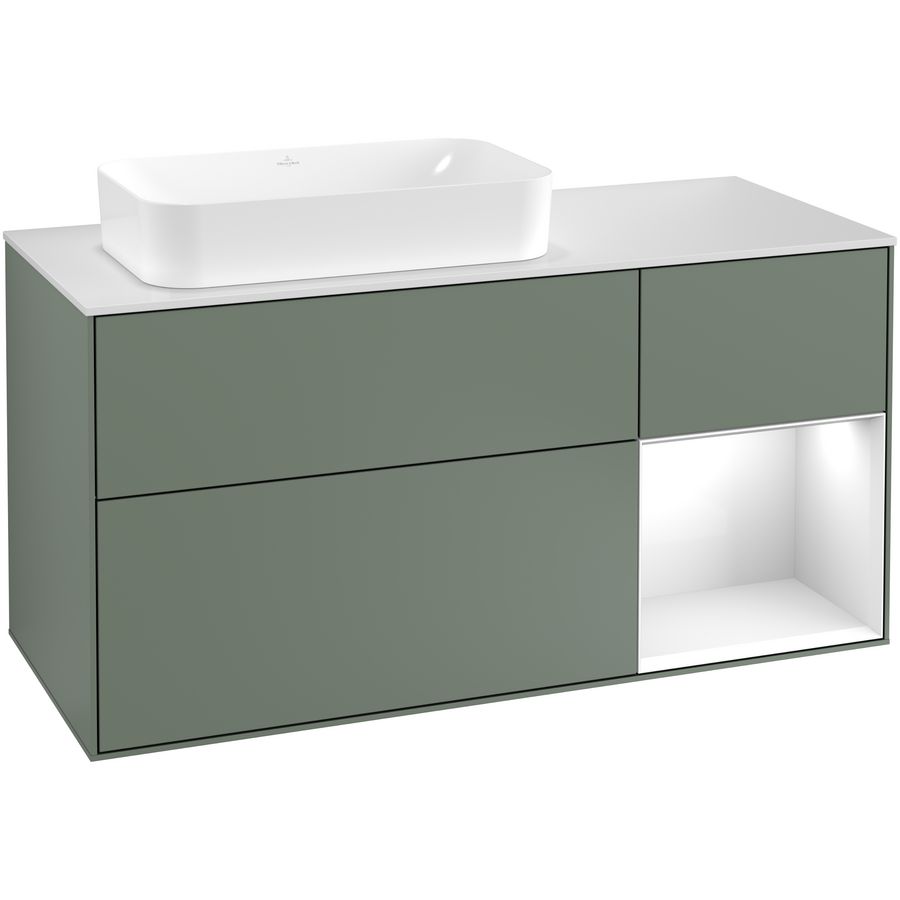 Wastafelonderkast Finion 1200x603x501mm Olive Matt Lacquer G281GFGM