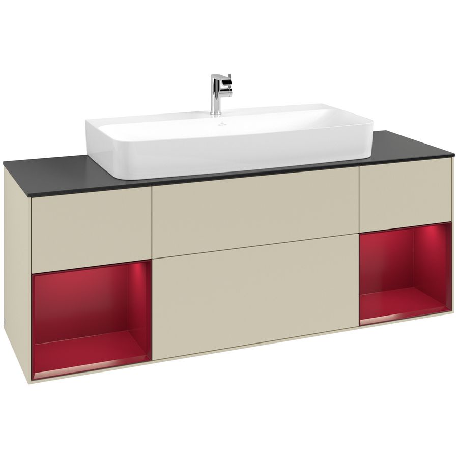 Wastafelonderkast Finion 1600x603x501mm S.Grey Matt Lacquer F212HBHJ